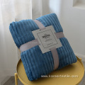 wholesale Flannel Coral Flannelette Striped Milk Nap Blanket